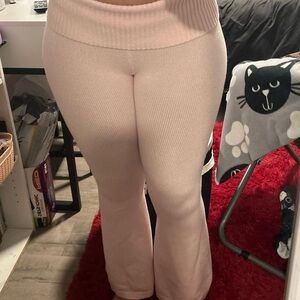 Knitted low rise flare pants